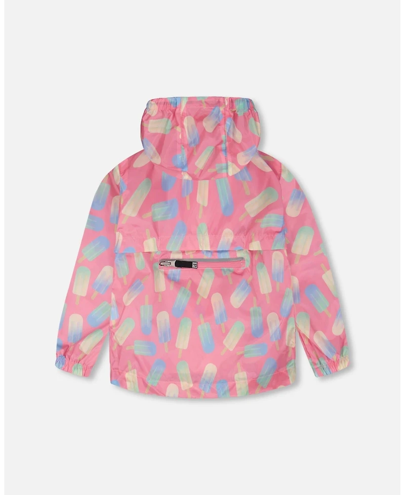 Deux par Girls Packable Windbreaker Polyester Lollipop Print