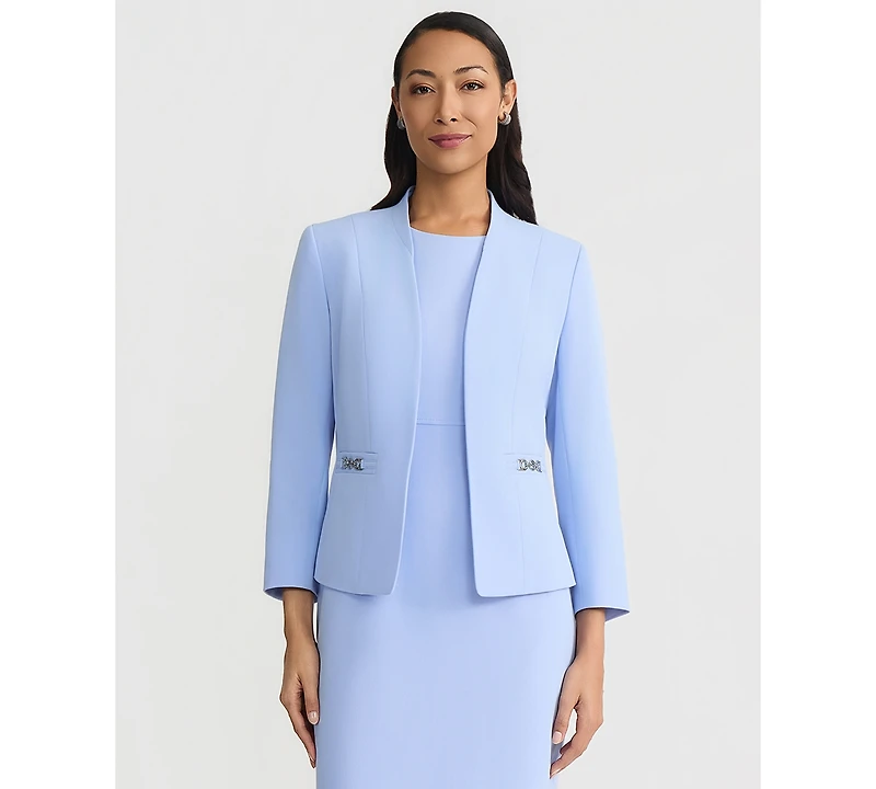 Kasper Women's Seamed Buckle-Trim Cardigan