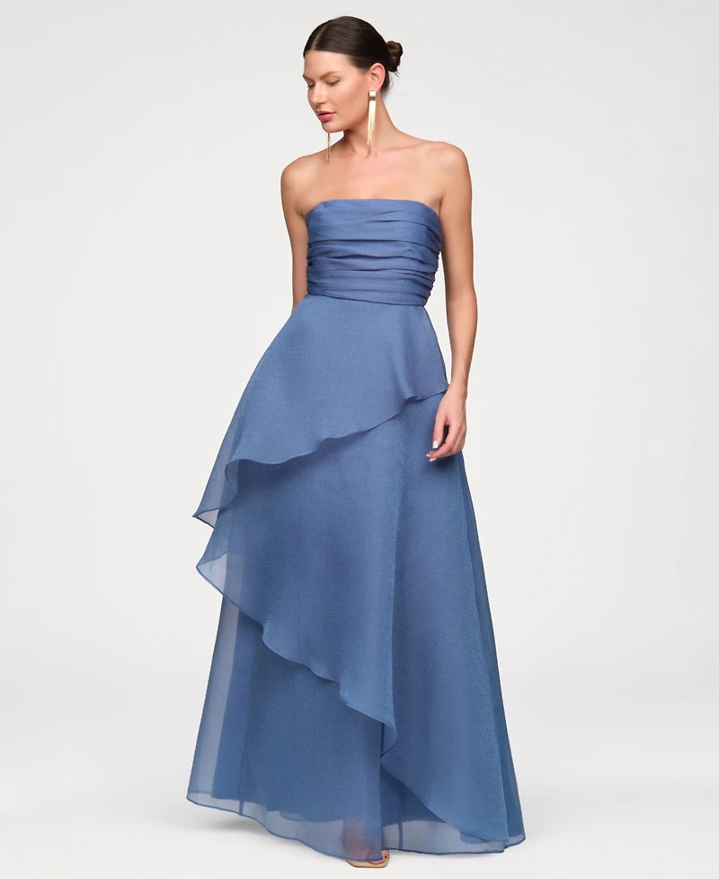 Js Collections Women's Strapless Organza Gown
