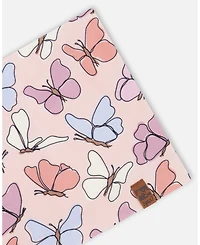 Deux par Deux Baby Girls Stretch Jersey Neck Tube Pink Printed Butterflies