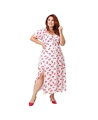 Unique Vintage WOmen's Plus Sweetheart Midi Dress