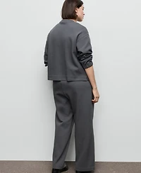 Mango Women's Straight-Fit Cotton Pants