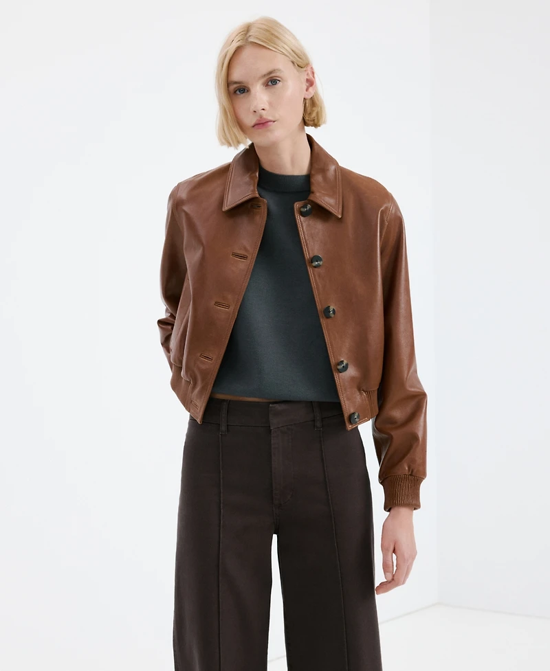 Mango Women's Seam High-Waisted Wide-Leg Jeans