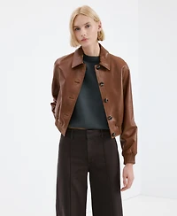 Mango Women's Seam High-Waisted Wide-Leg Jeans