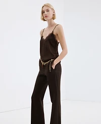 Mango Women's Mid-Rise Flare Pants