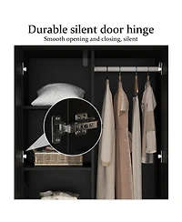 Homsee White 8-Drawer Storage Cabinet with Golden Metal Legs