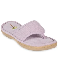 Isotoner Signature Women's Embroidered Seersucker Flip Flop Slippers