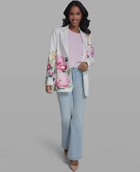 Karl Lagerfeld Paris Petite Notch Lapel Collar Blazer