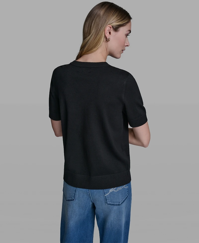 Karl Lagerfeld Paris Petite Short-Sleeve Sweater