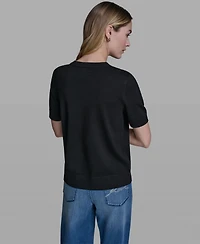 Karl Lagerfeld Paris Petite Short-Sleeve Sweater