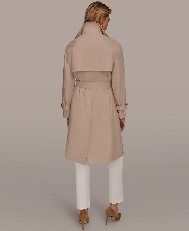 Donna Karan New York Women's Double Breasted Belted Notch Collar Trench Coat