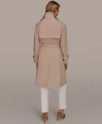 Donna Karan New York Women's Double Breasted Belted Notch Collar Trench Coat