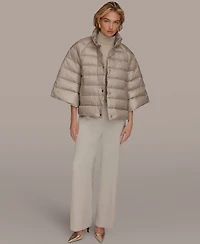Donna Karan New York Women's Stand-Collar Down Puffer Cape