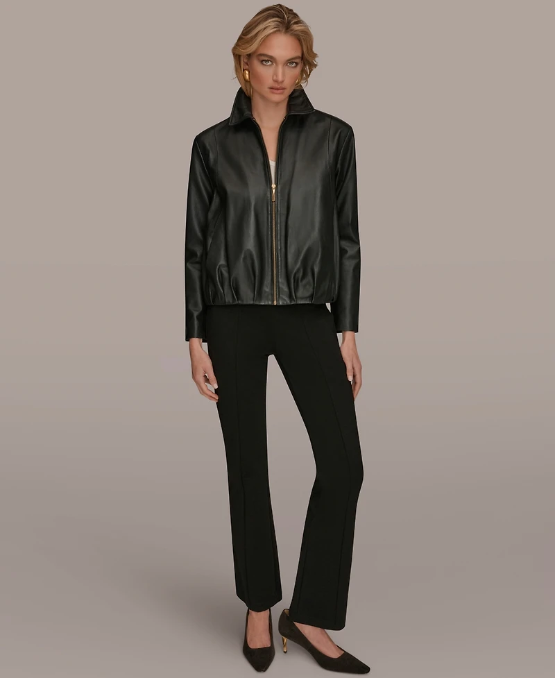 Donna Karan New York Women's Leather Bomber Jacket