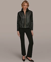 Donna Karan New York Women's Leather Bomber Jacket