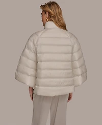 Donna Karan New York Women's Stand-Collar Down Puffer Cape