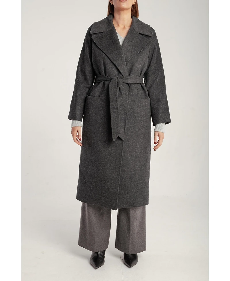 1982 Women's Pure Cashmere Wrap Belted Midi Coat
