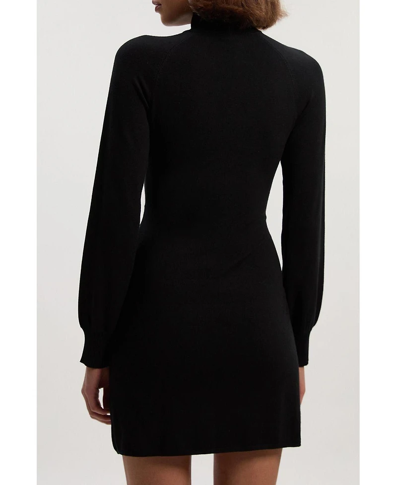 Karen Millen Women's Viscose Blend Popper Knit Mini Dress