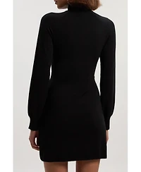 Karen Millen Women's Viscose Blend Popper Knit Mini Dress