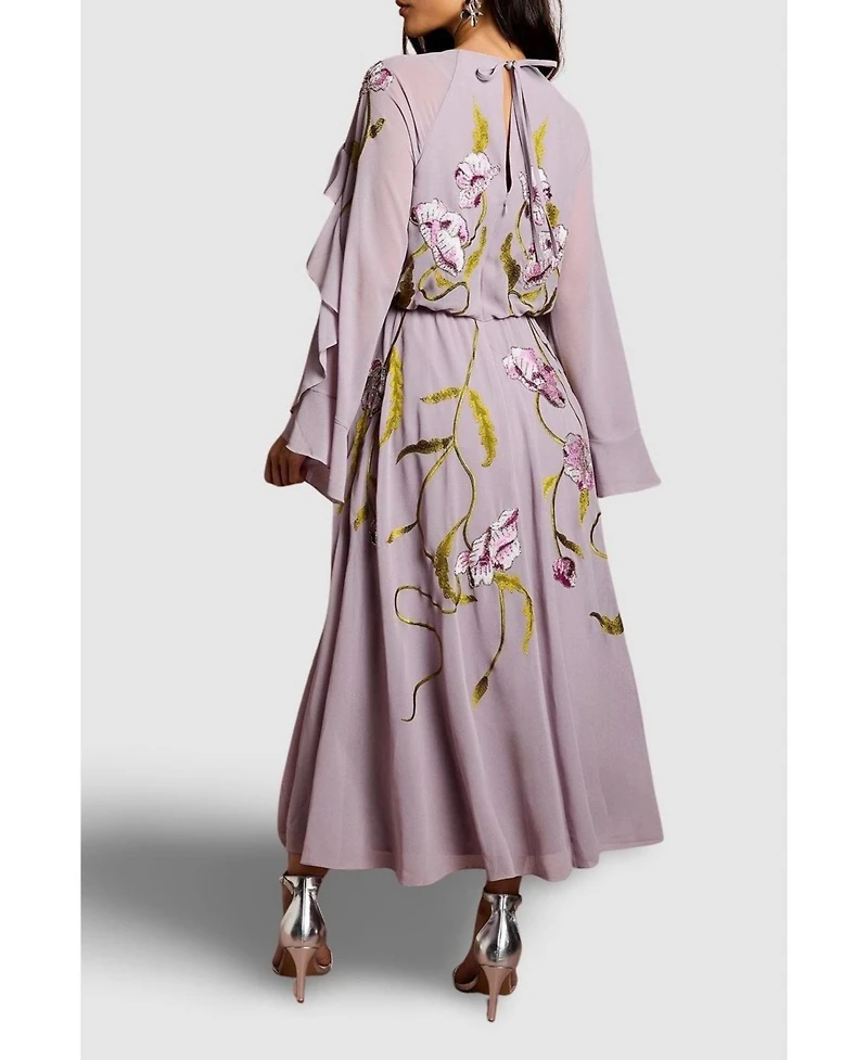 Coast Women's Embroidered Tiered Chiffon Midi Dress