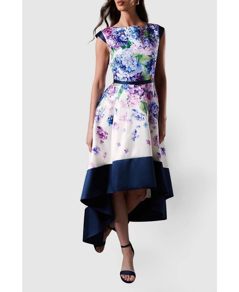 Coast Women's Twill Hi-Lo Floral Midi Dress