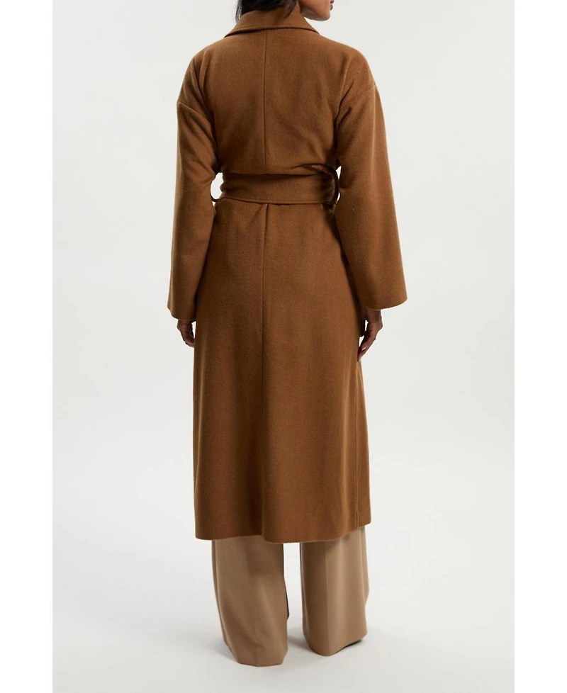 Karen Millen Women's Brushed Wool Wrap Tailored Maxi Coat