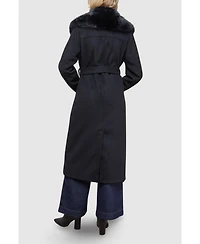 Oasis Women's Faux Fur Collar Belted Coat