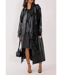 Nasty Gal Women's High Shine Faux Leather Trench Coat
