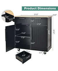 Volenca Kitchen Island Storage Trolley with Drawer and Towel Rack, Rolling Cart