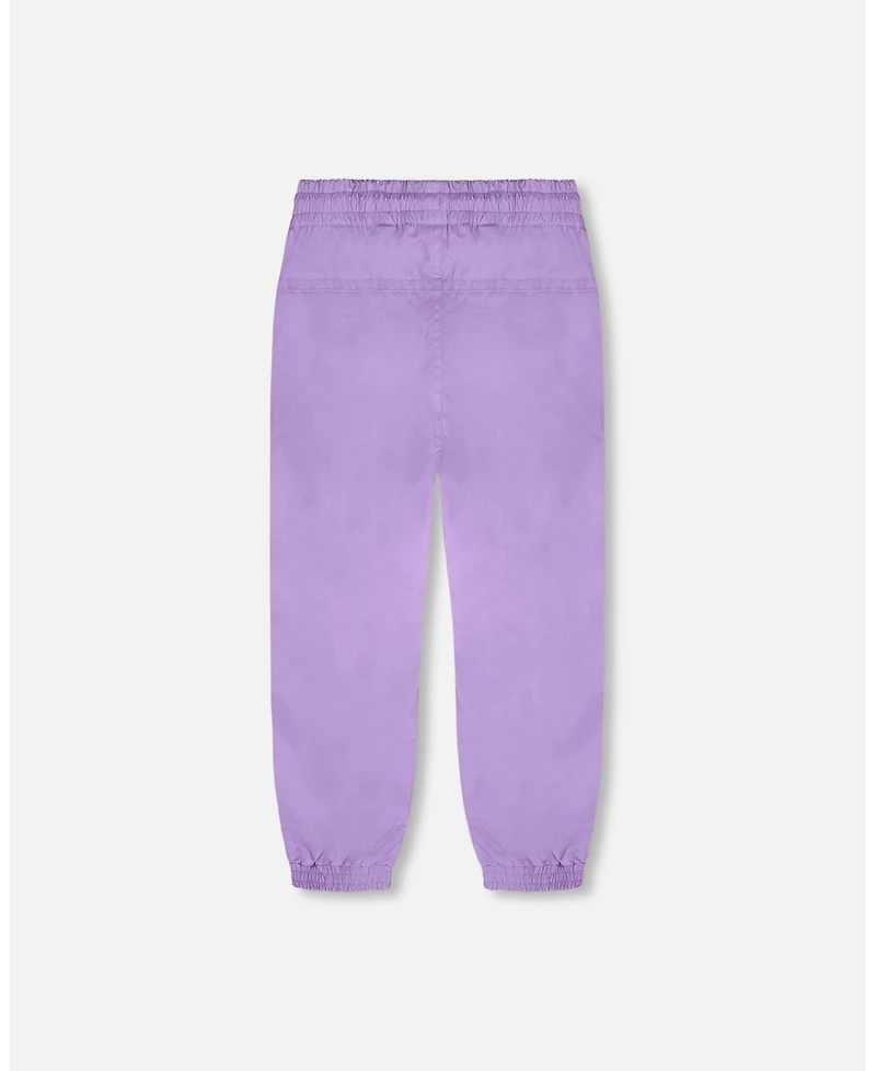 Deux par Big Girls 3-in-1 Two-Piece Mid-Season Outerwear with Solid Pants Set Purple Daisy Print