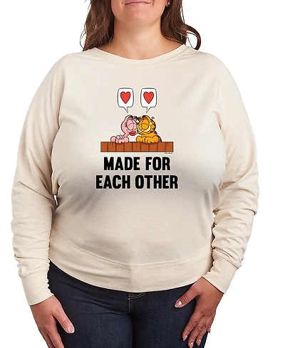 Hybrid Apparel Women's Garfield And Arlene Made For Each Other French Terry Long sleeve T-shirt
