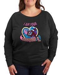 Hybrid Apparel Women's Star Wars Darth Vader I Am Your Valentine French Terry Long sleeve T-shirt