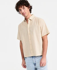 Sun + Stone Men's Relaxed Crop Nolan Plaid Shirt, Macy's Exclusive