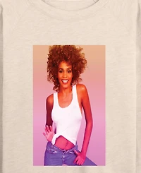 Hybrid Apparel Women's Beautiful Radient Whitney Houston French Terry Long Sleeve T-shirt