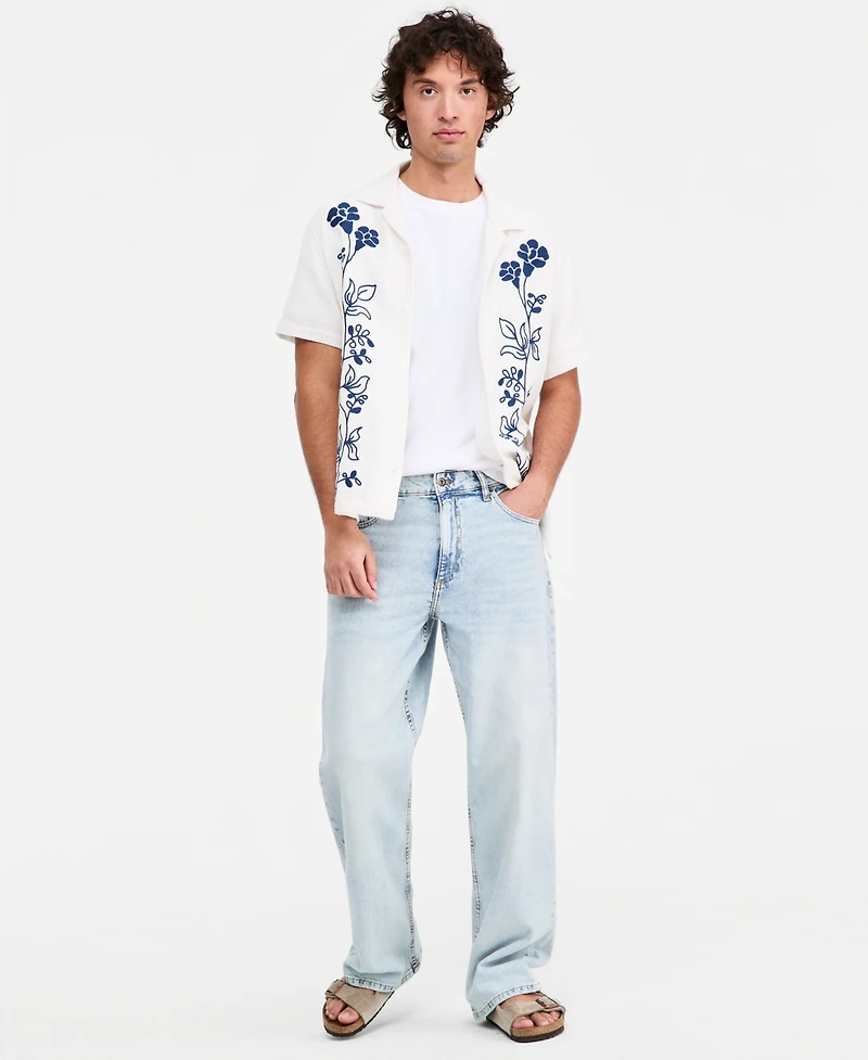 Sun + Stone Men's Wave Wash Baggy Jeans, Macy's Exclusive