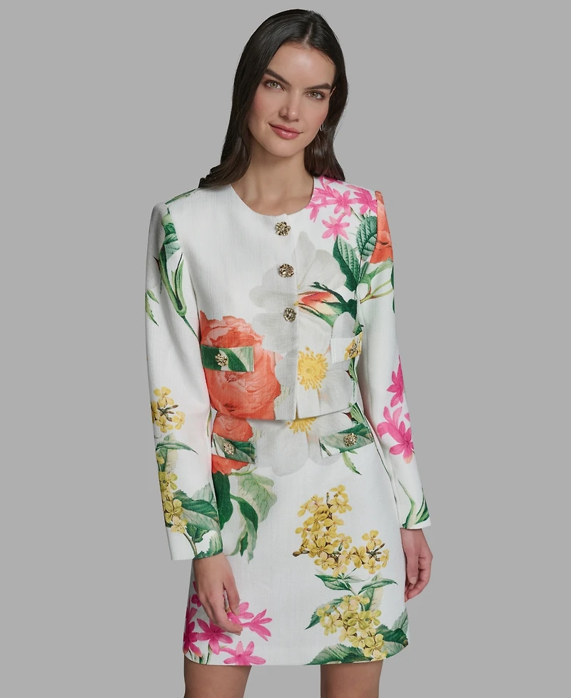 Karl Lagerfeld Paris Women's Spring Tweed Bolero Jacket