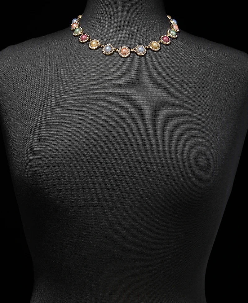 Charter Club Pave & Imitation Pearl All-Around Collar Necklace, 16" + 2" extender, Macy's Exclusive