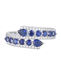 Macy's Lab-Grown Ruby (1-1/8 ct. t.w.) & White Sapphire (1/3 Ring 14k Gold Over Sterling Silver