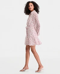 On 34th Women's Cherry Print Tie-Belt Button-Front Dress, Macy's Exclusive
