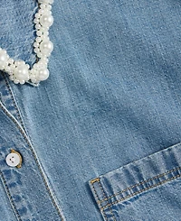 On 34th Women's Faux-Pearl-Trim Denim Shirt, Macy's Exclusive
