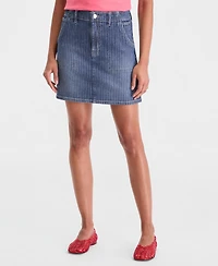 On 34th Women's Striped Denim Mini Skirt, Macy's Exclusive