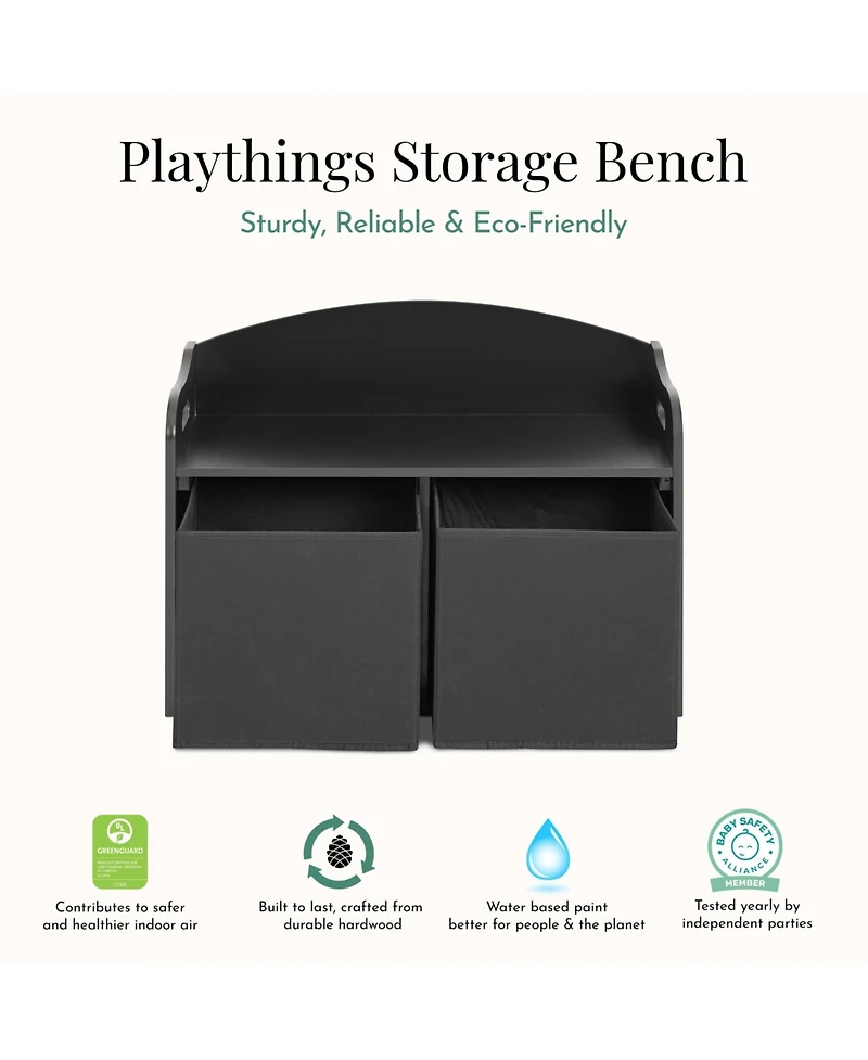 evolur Playthings Storage Bench - Kids' with Top Seat & Hidden
