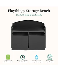 evolur Playthings Storage Bench - Kids' with Top Seat & Hidden
