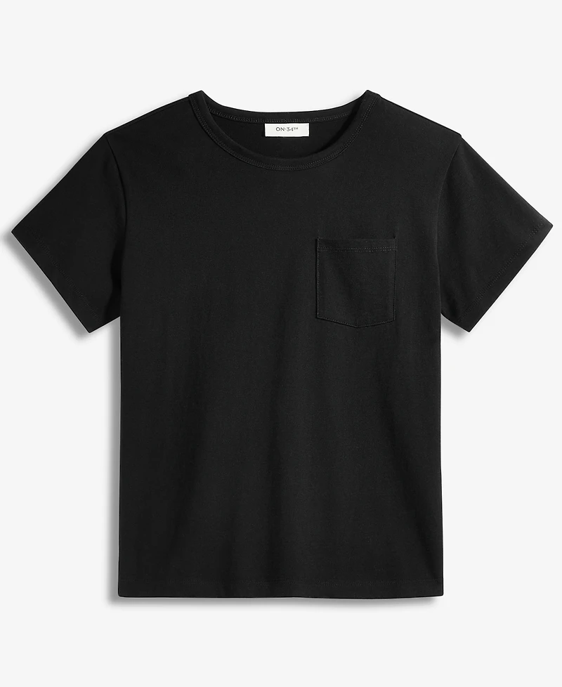On 34th Women's 100% Cotton Pocket T-Shirt, Macy's Exclusive
