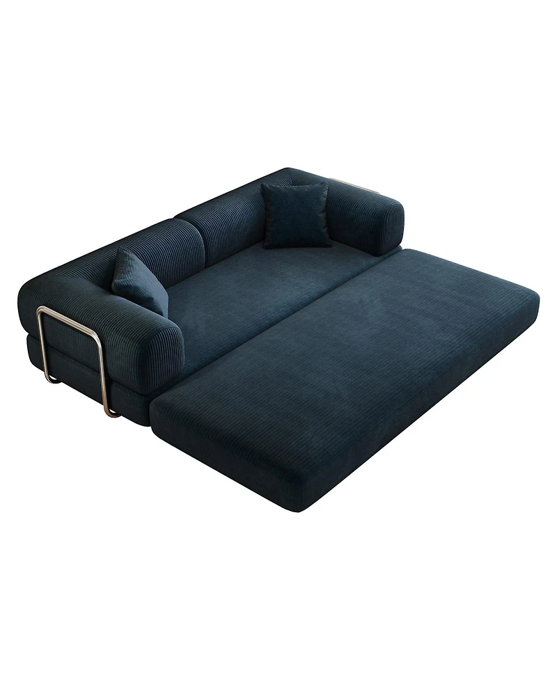 Clihome 78.8" Compression Sofa, Convertible Floor Sofa Bed, Comfy Futon Couch Sleeper Bed