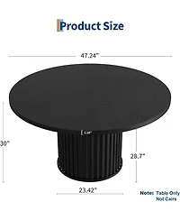 gaomon Kitchen Round Dining Table for 4-6 People Black Dining Room Table