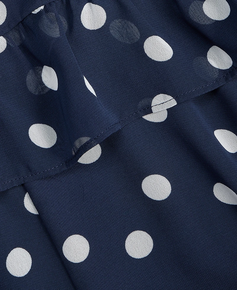 On 34th Women's Scattered Dot-Print Chiffon Ruffle Cape Mini Dress, Macy's Exclusive