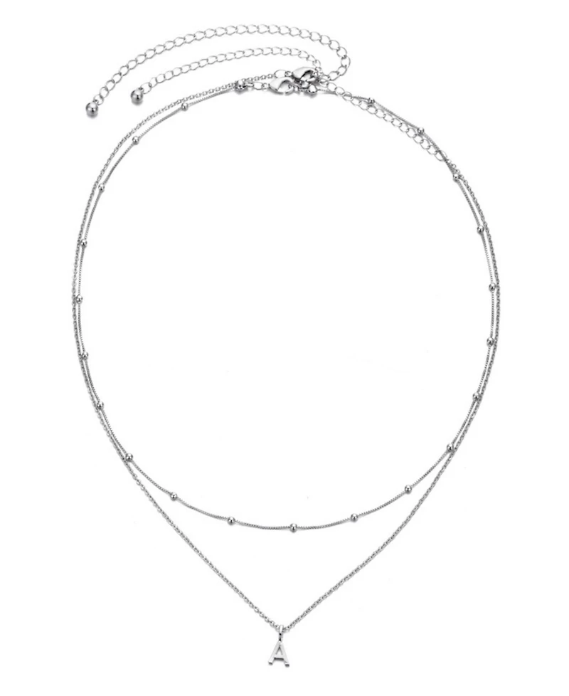 Adornia Silver Layered Initial Necklace