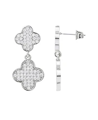 Adornia Silver Cz Clover Drop Earrings
