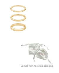 Adornia Tarnish Resistant Gold Stacking Band Ring Set